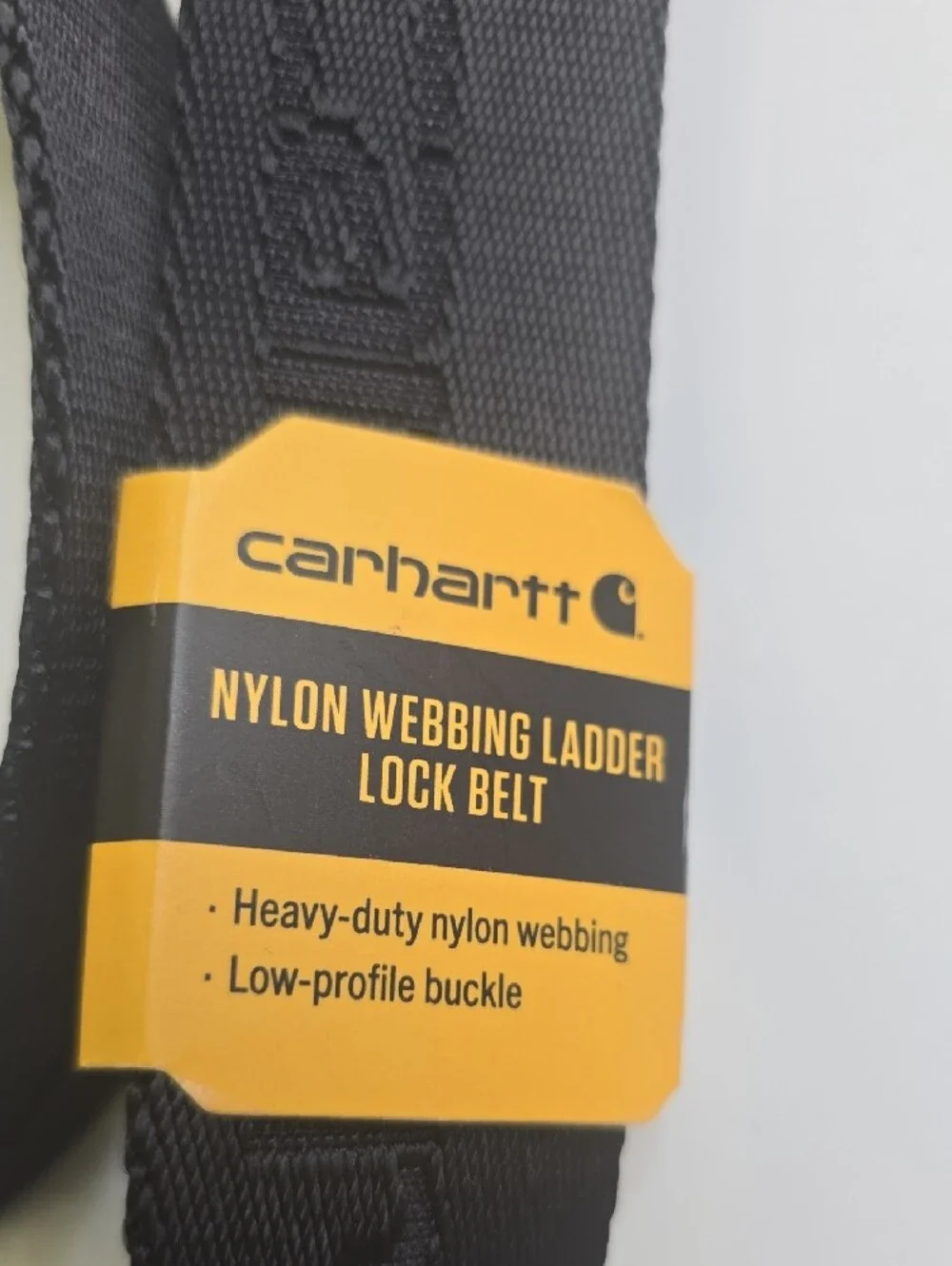 Carhartt Black Webbing Belt with Orange Tag